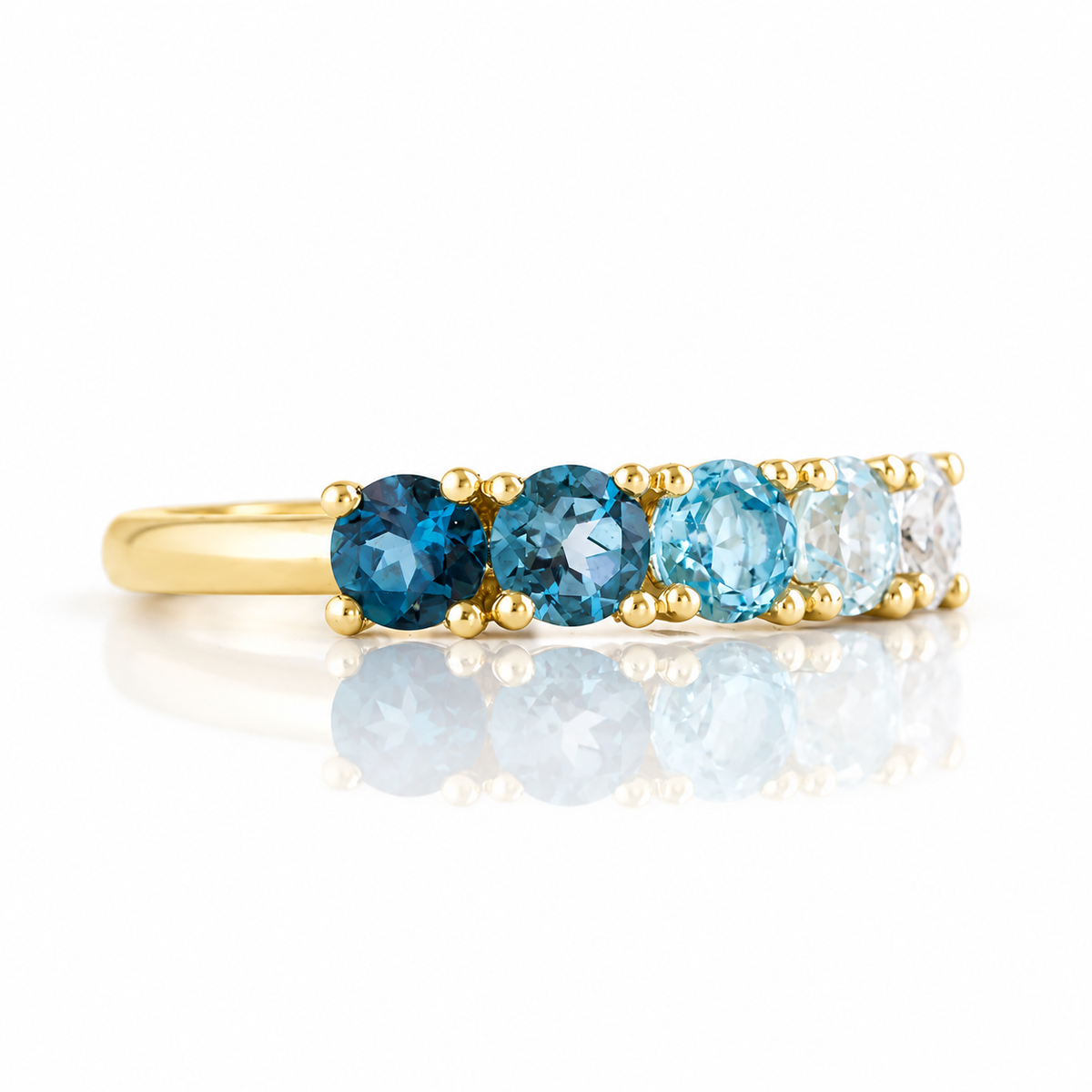 Annie, a Rainbow Topaz Half Eternity Ring - Victoria's Jewellery