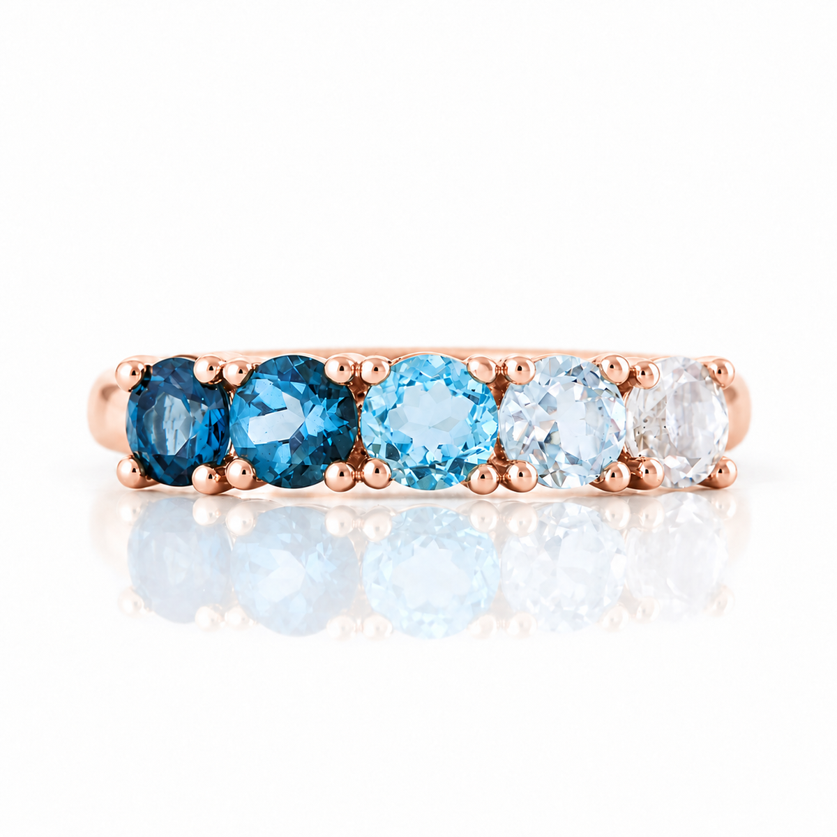 Annie, a Rainbow Topaz Half Eternity Ring - Victoria's Jewellery