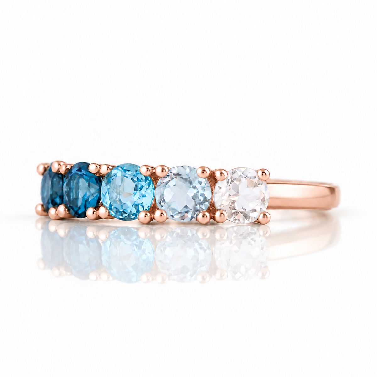 Annie, a Rainbow Topaz Half Eternity Ring - Victoria's Jewellery