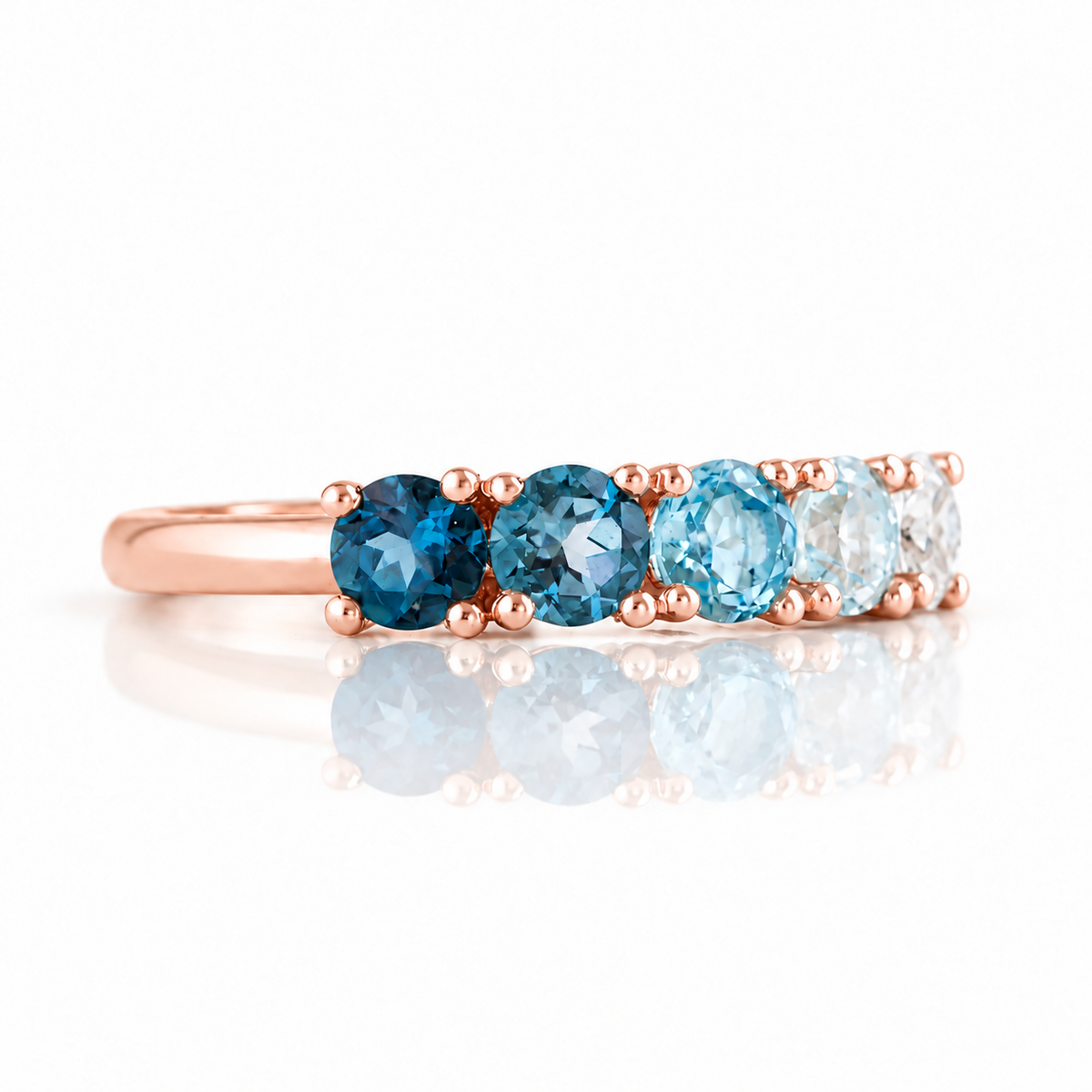 Annie, a Rainbow Topaz Half Eternity Ring - Victoria's Jewellery