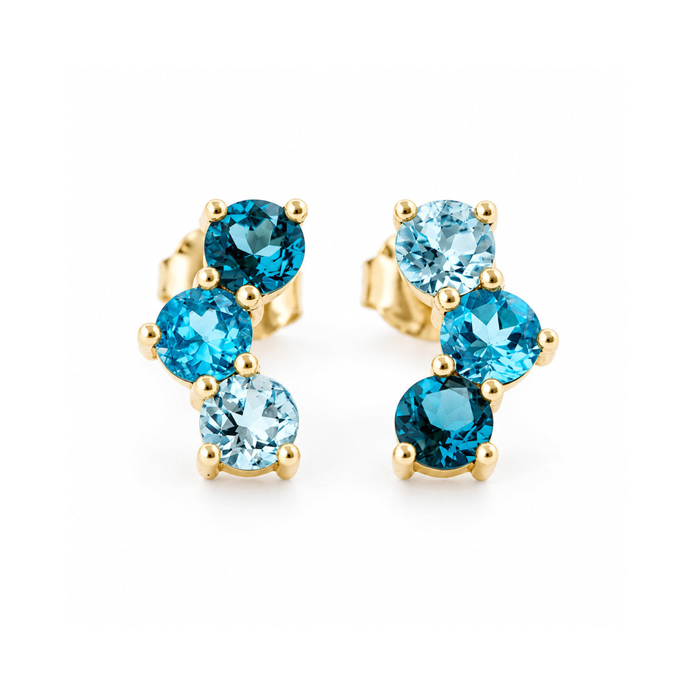 Laurel, a Blue Topaz Rainbow Stud Earring - Victoria's Jewellery