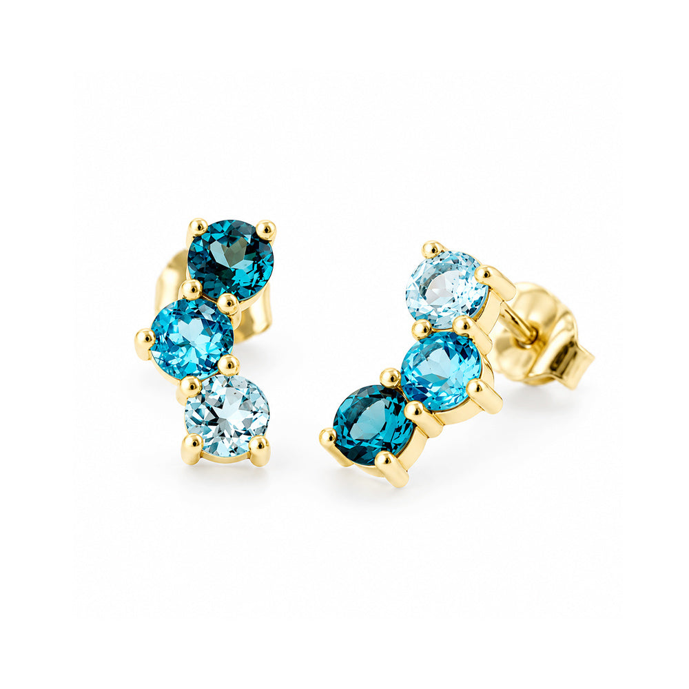 Laurel, a Blue Topaz Rainbow Stud Earring - Victoria's Jewellery