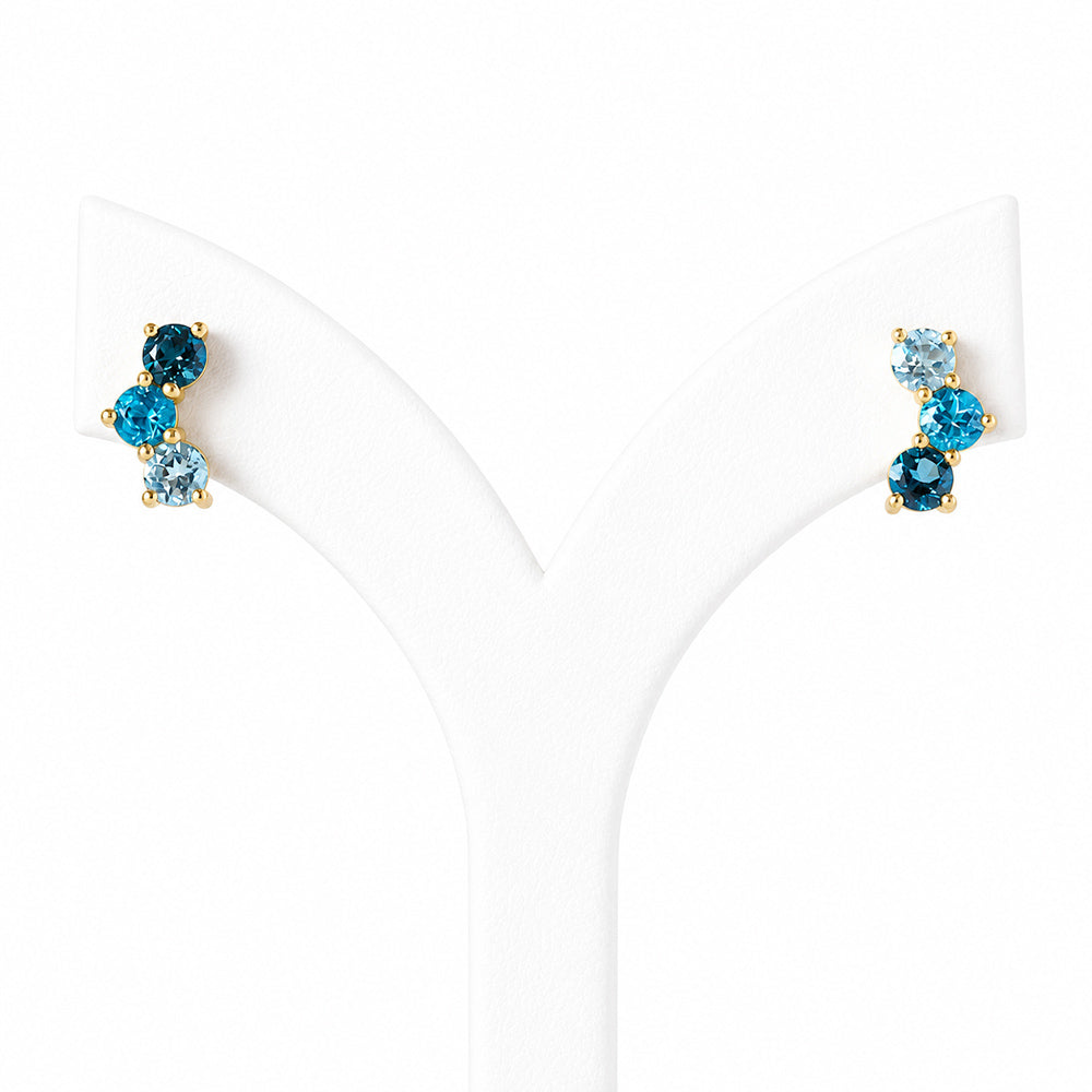 Laurel, a Blue Topaz Rainbow Stud Earring - Victoria's Jewellery