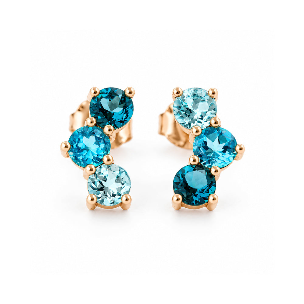 Laurel, a Blue Topaz Rainbow Stud Earring - Victoria's Jewellery