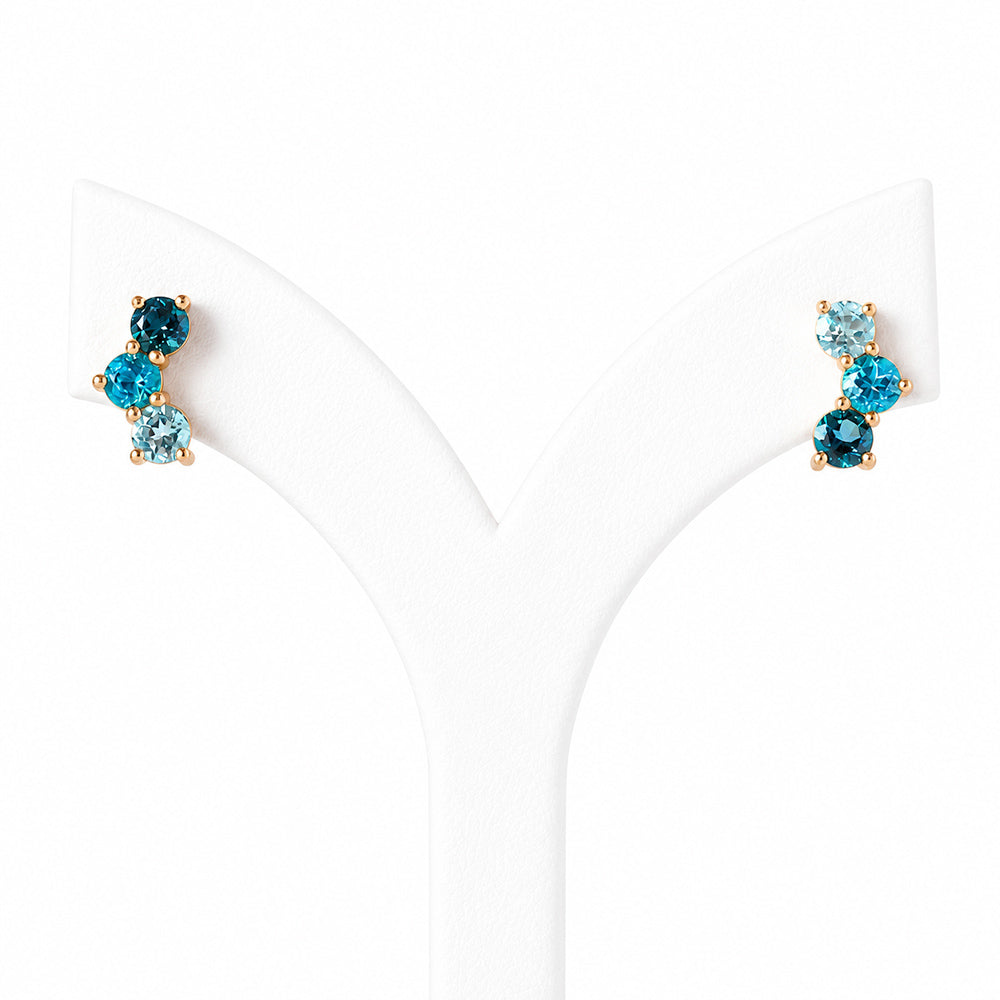 Laurel, a Blue Topaz Rainbow Stud Earring - Victoria's Jewellery