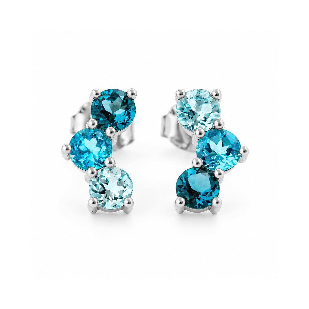 Laurel, a Blue Topaz Rainbow Stud Earring - Victoria's Jewellery