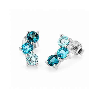 Laurel, a Blue Topaz Rainbow Stud Earring - Victoria's Jewellery
