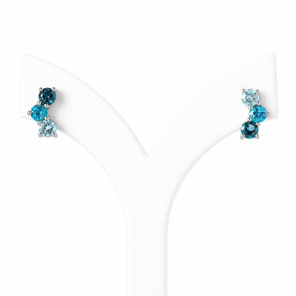 Laurel, a Blue Topaz Rainbow Stud Earring - Victoria's Jewellery