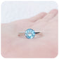 Round cut Sky Blue Topaz Solitaire Ring