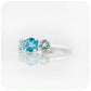 Round cut Swiss and Sky Blue Topaz Trilogy Ring - Victoria's Jewellery