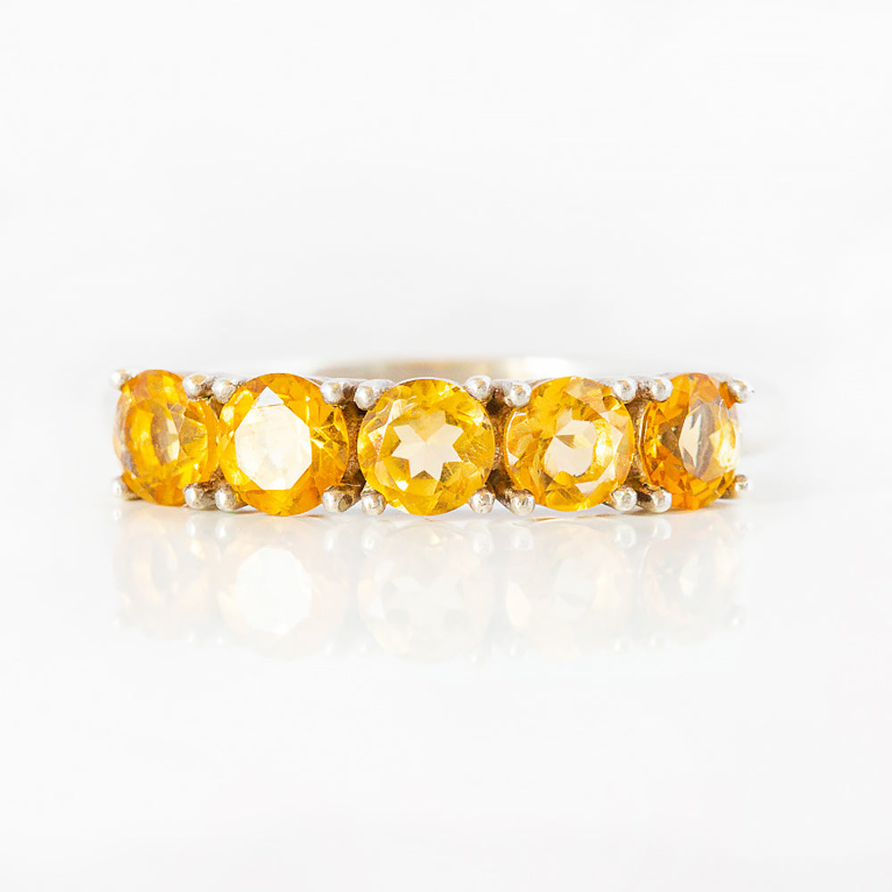 Round cut Citrine half eternity ring - Victoria's Jewellery