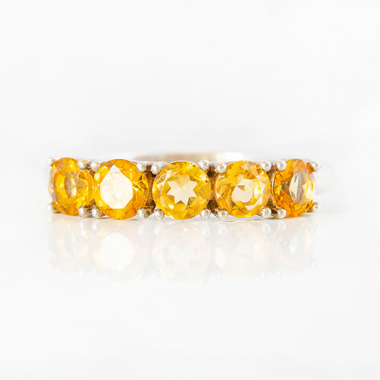 Round cut Citrine half eternity ring - Victoria's Jewellery