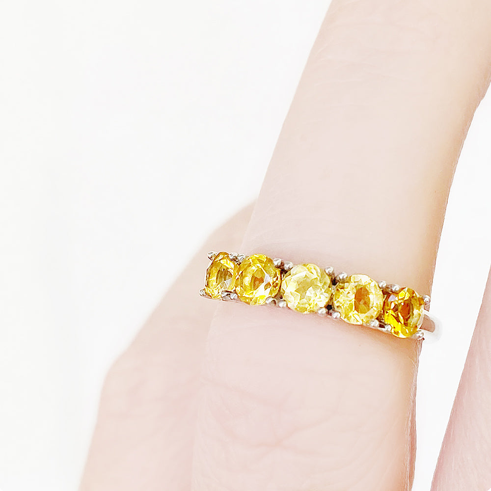 Round cut Citrine half eternity ring - Victoria's Jewellery