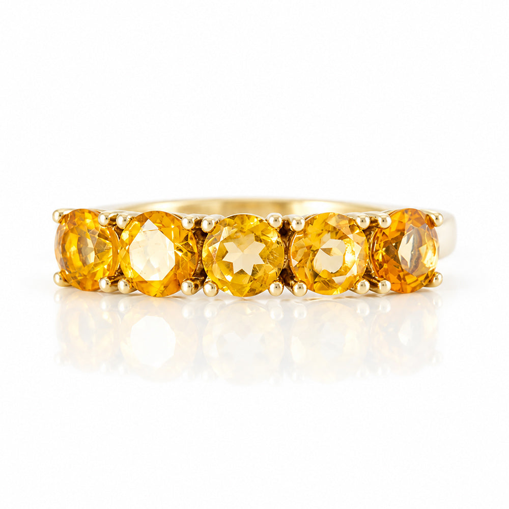 Annie, a Citrine Half Eternity Ring - Victoria's Jewellery