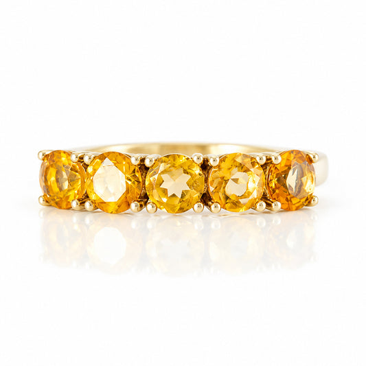 Annie, a Citrine Half Eternity Ring - Victoria's Jewellery