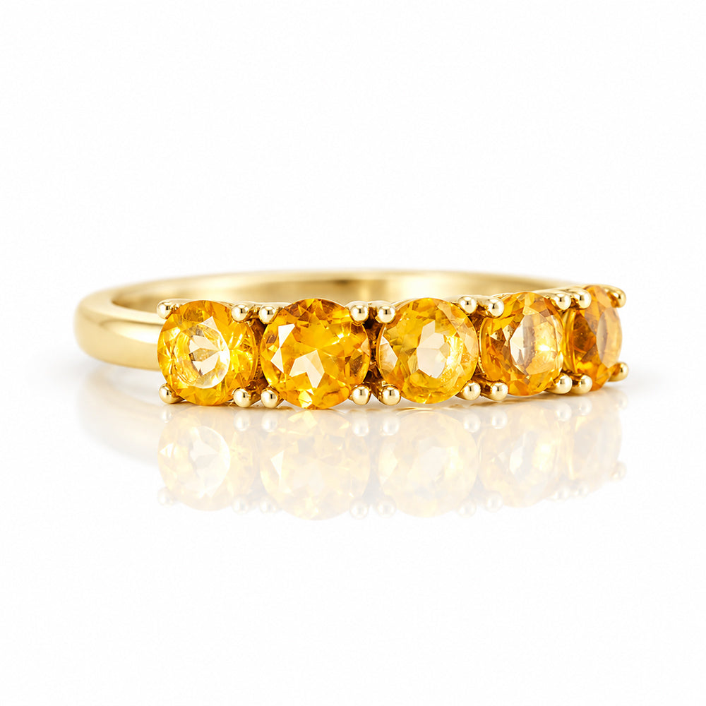 Annie, a Citrine Half Eternity Ring - Victoria's Jewellery