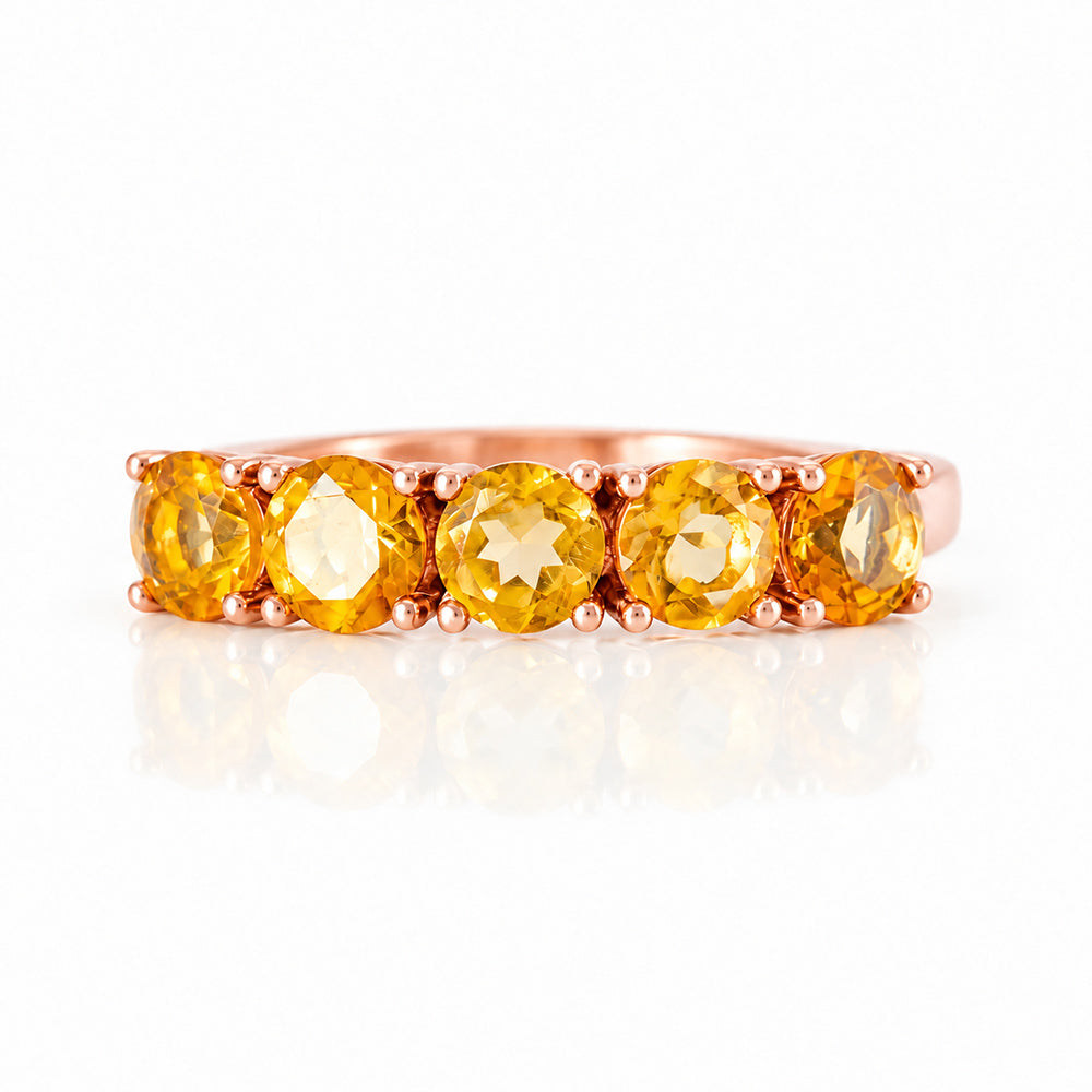 Annie, a Citrine Half Eternity Ring - Victoria's Jewellery