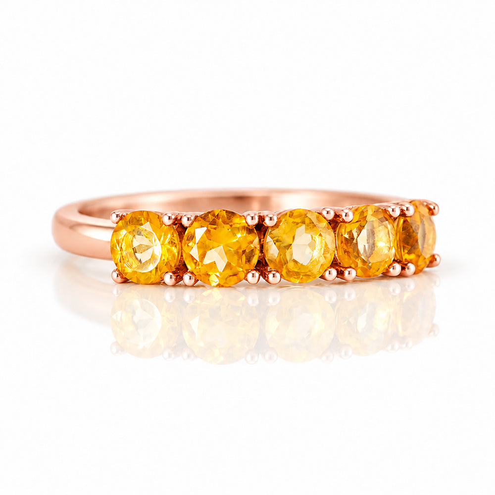 Annie, a Citrine Half Eternity Ring - Victoria's Jewellery