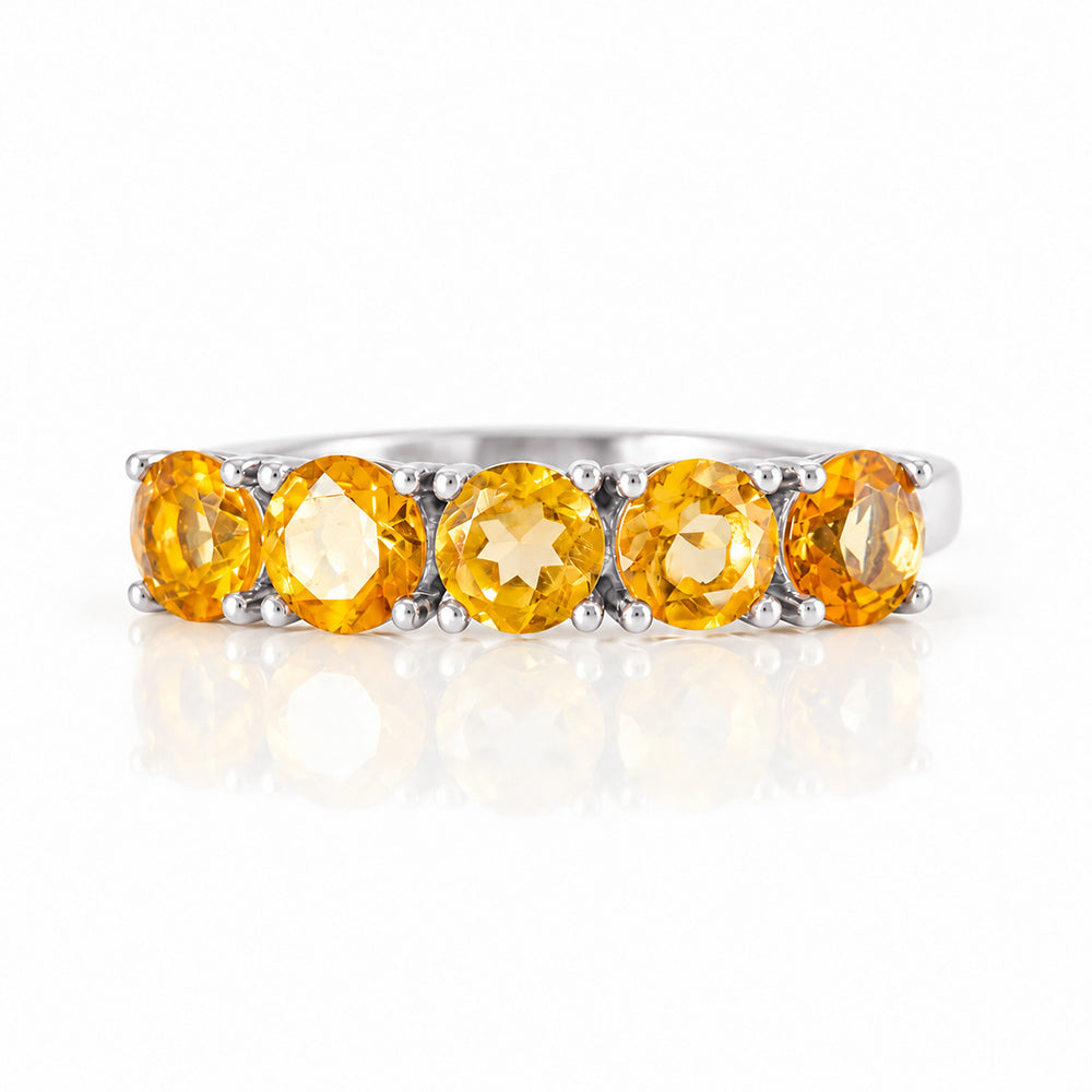 Annie, a Citrine Half Eternity Ring - Victoria's Jewellery