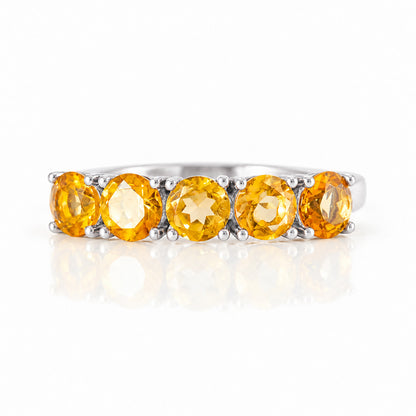 Annie, a Citrine Half Eternity Ring - Victoria's Jewellery