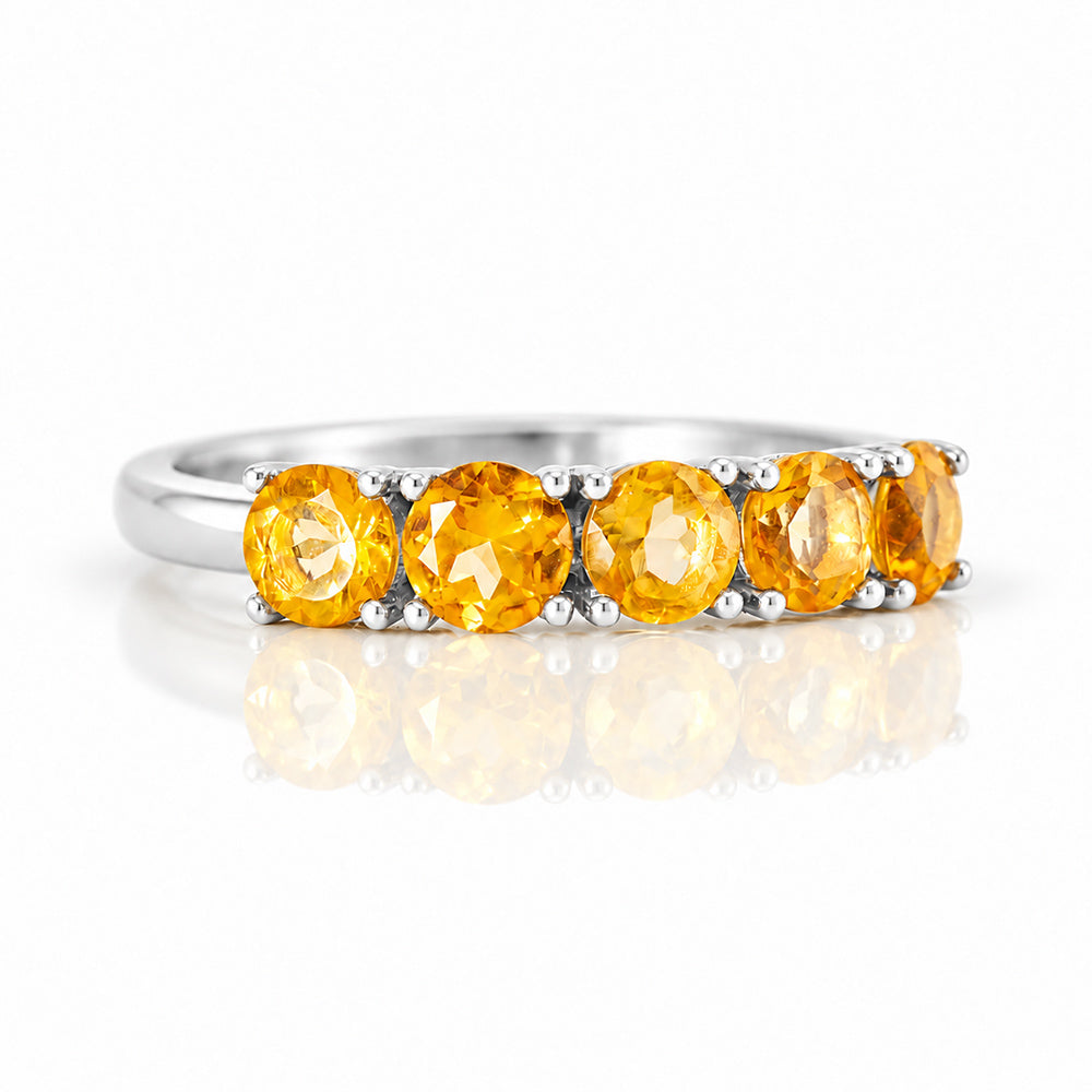 Annie, a Citrine Half Eternity Ring - Victoria's Jewellery