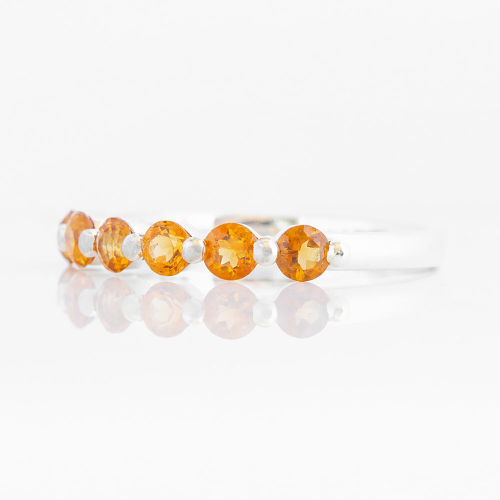 Ellie, a Citrine Six Stone Half Eternity Ring