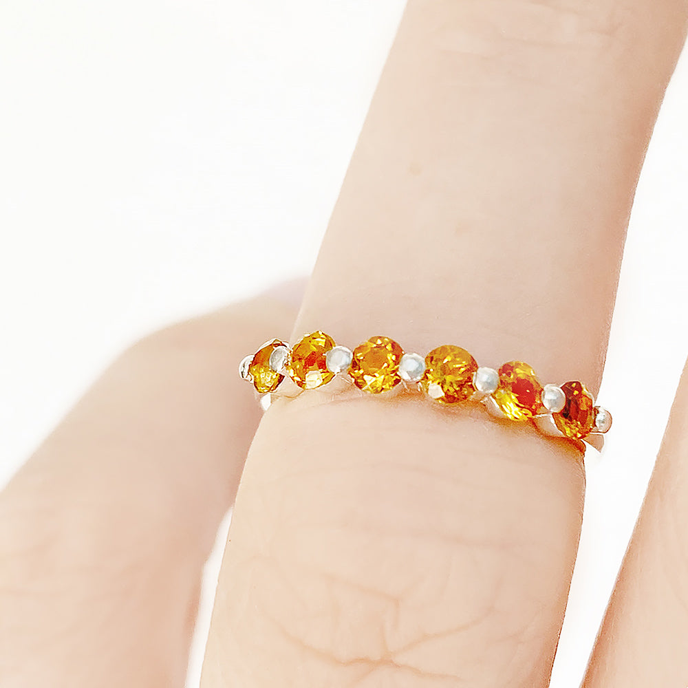 Ellie, a Citrine Six Stone Half Eternity Ring