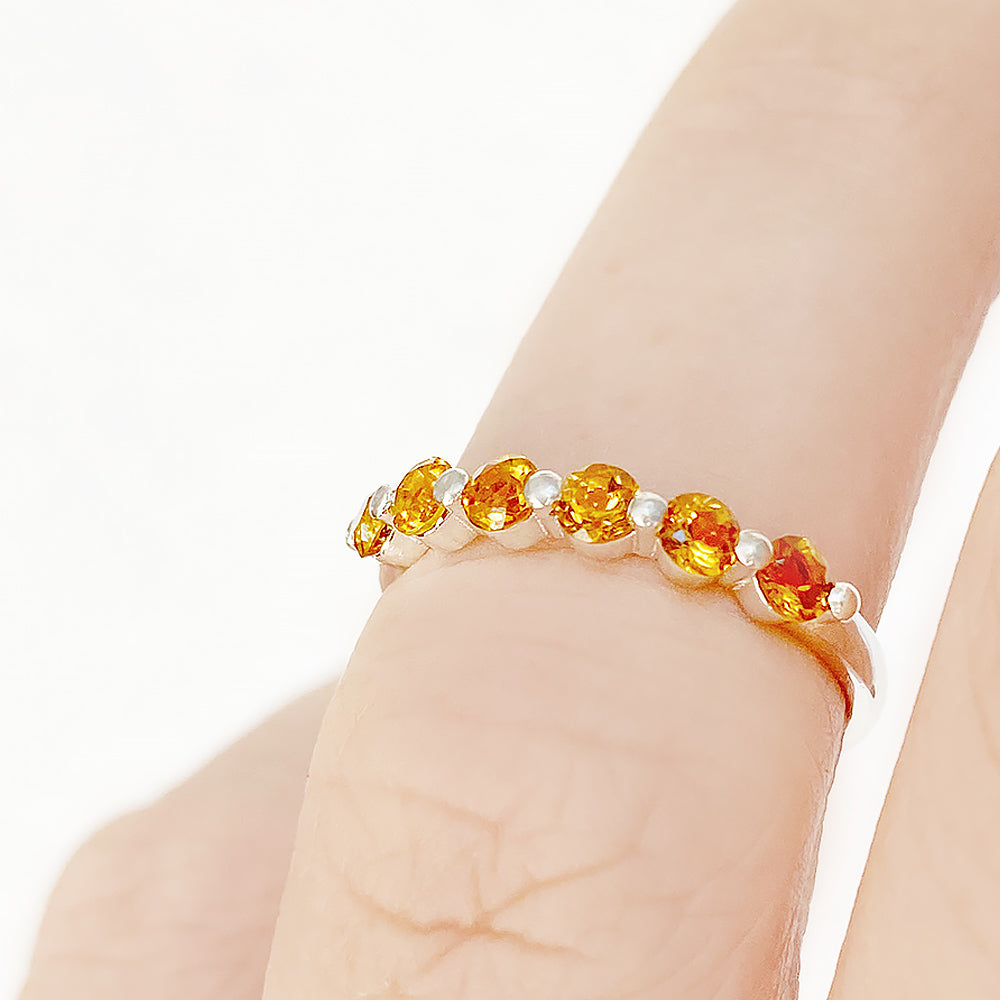 Ellie, a Citrine Six Stone Half Eternity Ring