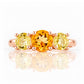 Aria, Citrine and Lemon Quartz Trilogy Ring - Victoria's Jewellery