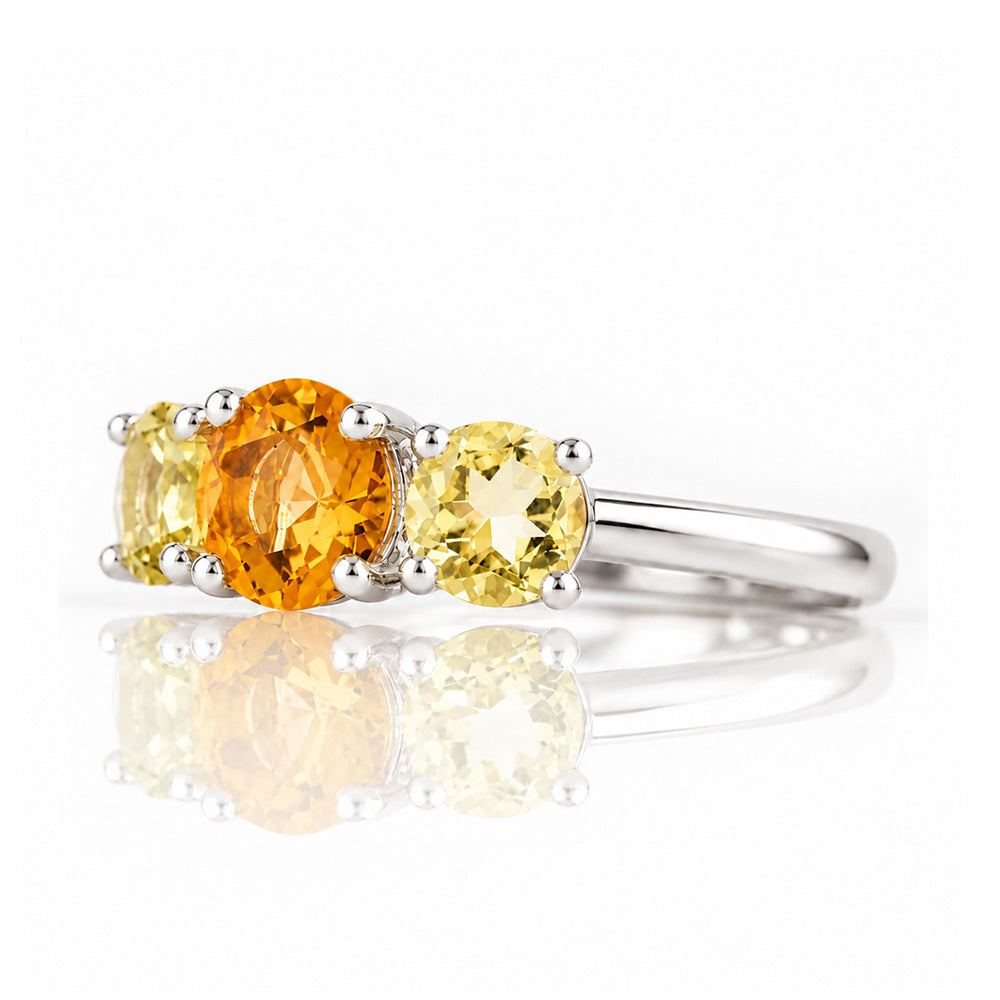 Aria, Citrine and Lemon Quartz Trilogy Ring - Victoria's Jewellery