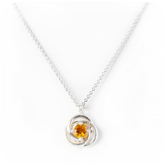 Freyja, a round cut Citrine Pendant