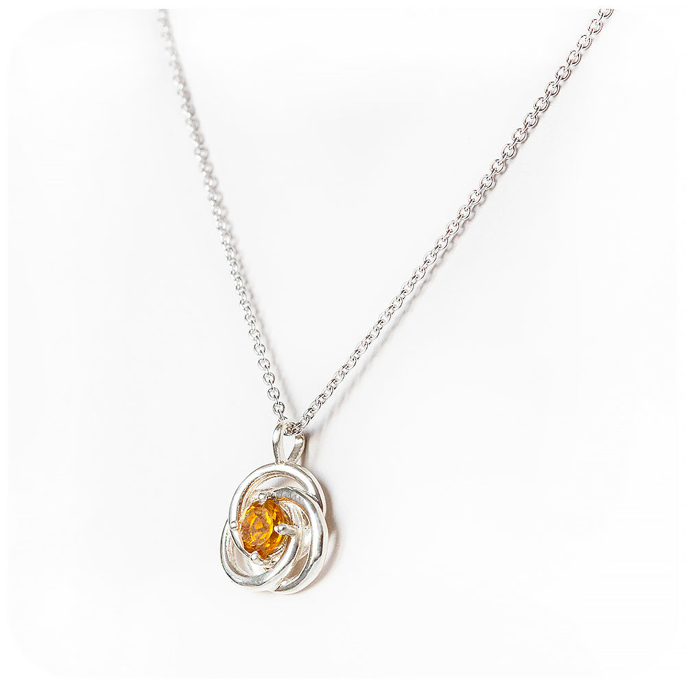 Freyja, a round cut Citrine Pendant