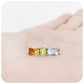 Citrine, Peridot and Topaz Ombre Style half eternity Ring - Victoria's Jewellery