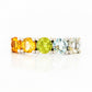 Citrine, Peridot, Topaz and Prasiolite half eternity anniversary ring - Victoria's Jewellery