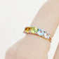 Citrine, Peridot, Topaz and Prasiolite half eternity anniversary ring - Victoria's Jewellery