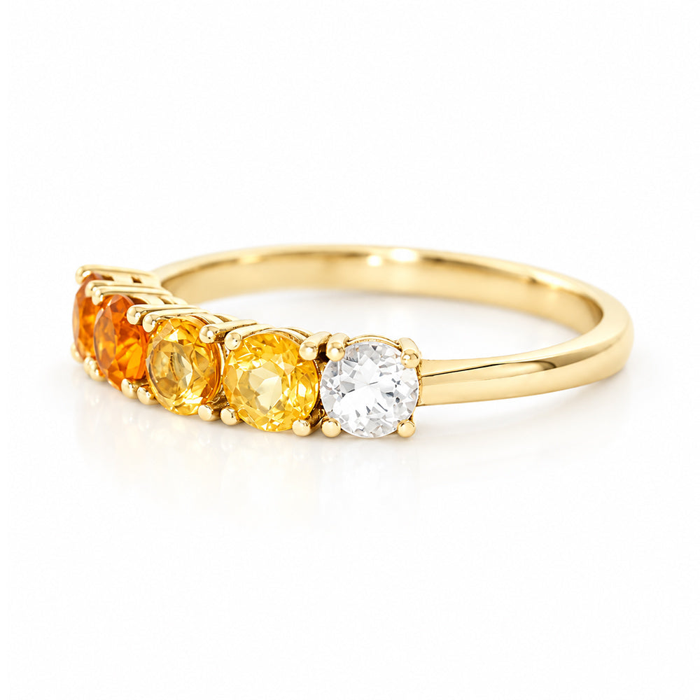 Annie, a Citrine Half Eternity Ring - Victoria's Jewellery