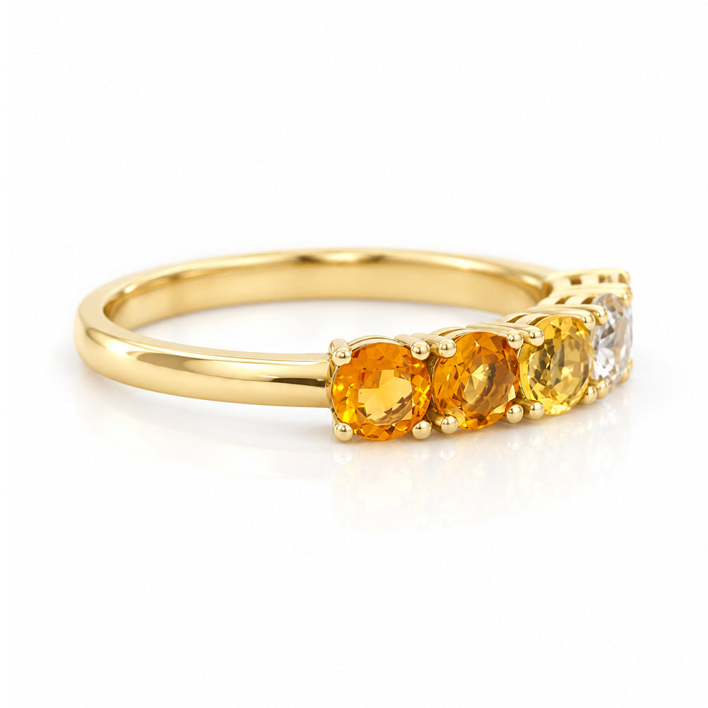 Annie, a Citrine Half Eternity Ring - Victoria's Jewellery