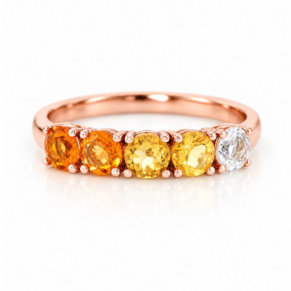 Annie, a Citrine Half Eternity Ring - Victoria's Jewellery