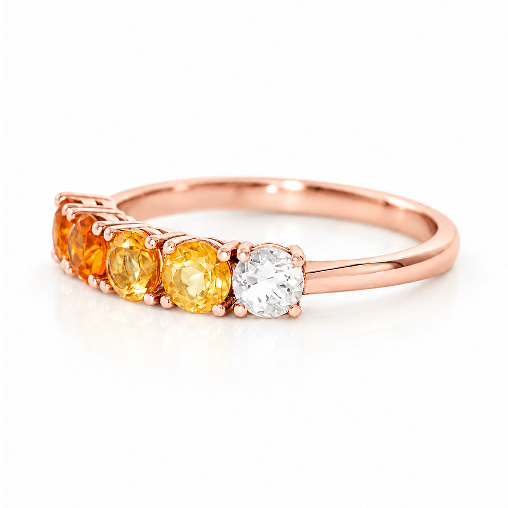 Annie, a Citrine Half Eternity Ring - Victoria's Jewellery