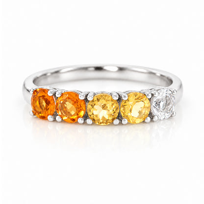 Annie, a Citrine Half Eternity Ring - Victoria's Jewellery