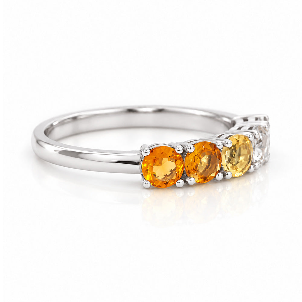 Annie, a Citrine Half Eternity Ring - Victoria's Jewellery
