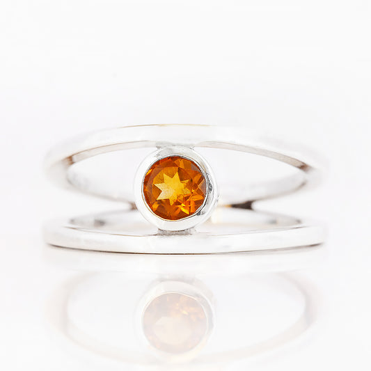 Harper, Round cut Citrine Split Band Ring
