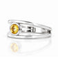 Harper, Round cut Citrine Split Band Ring - Victoria's Jewellery