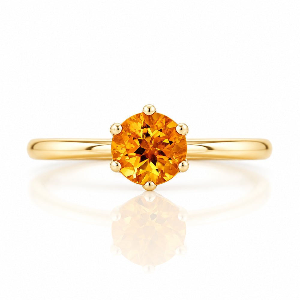 Tulip, a Six Claw Citrine Ring - Victoria's Jewellery