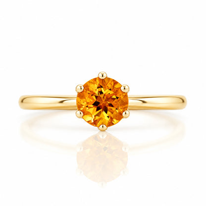 Tulip, a Six Claw Citrine Ring - Victoria's Jewellery