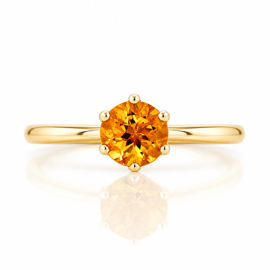 Tulip, a Six Claw Citrine Ring