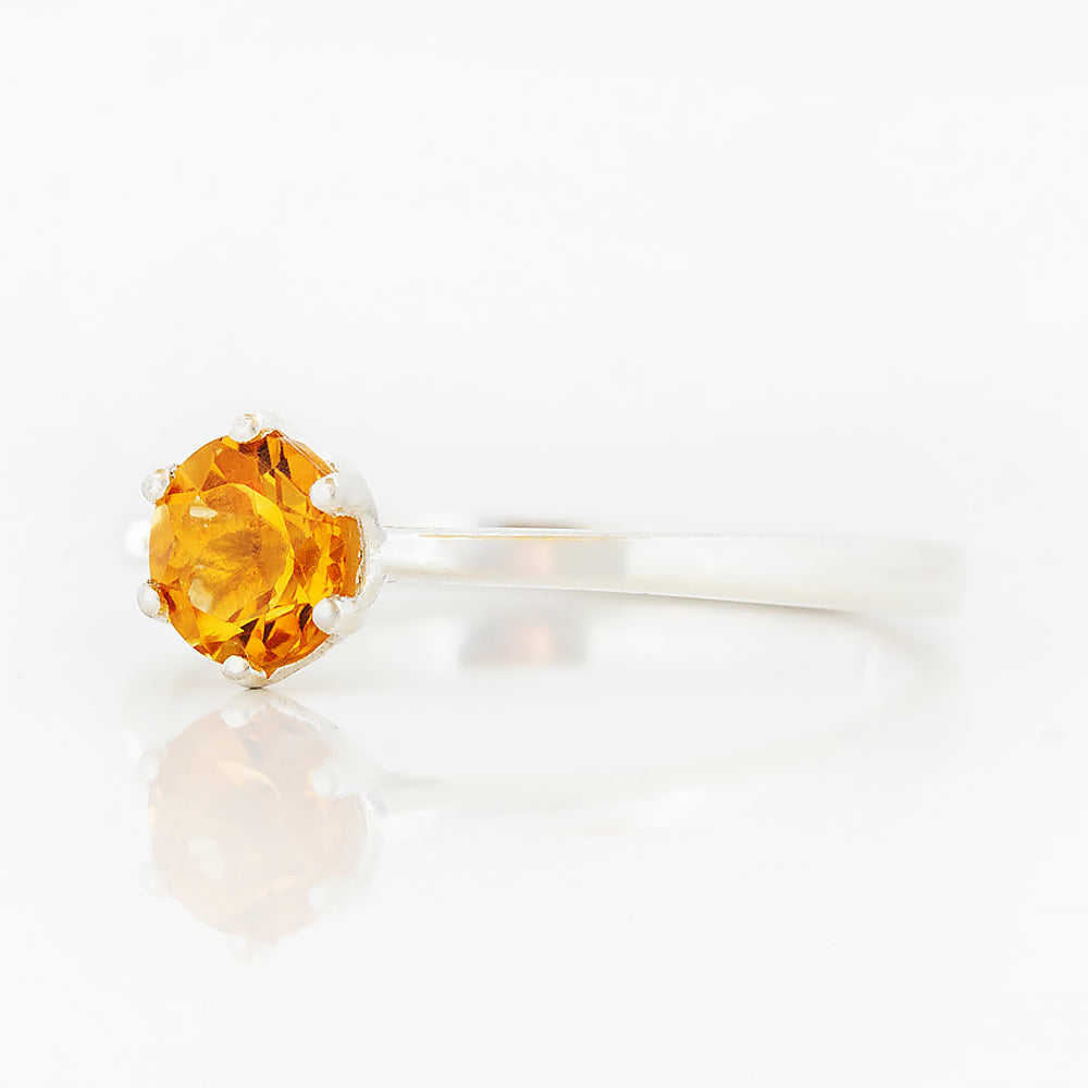 Tulip, a Six Claw Citrine Ring
