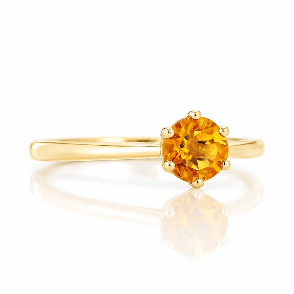 Tulip, a Six Claw Citrine Ring - Victoria's Jewellery