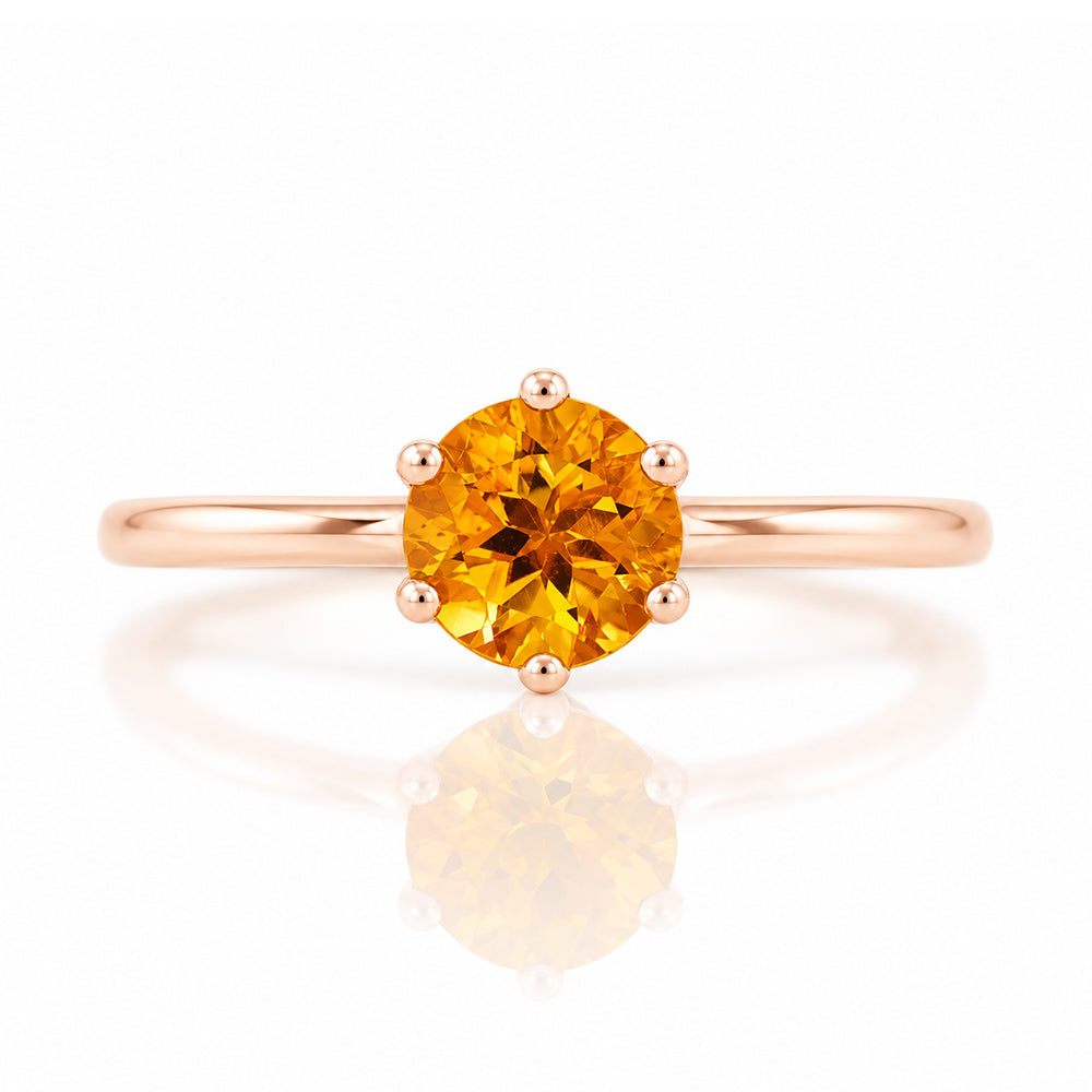 Tulip, a Six Claw Citrine Ring - Victoria's Jewellery