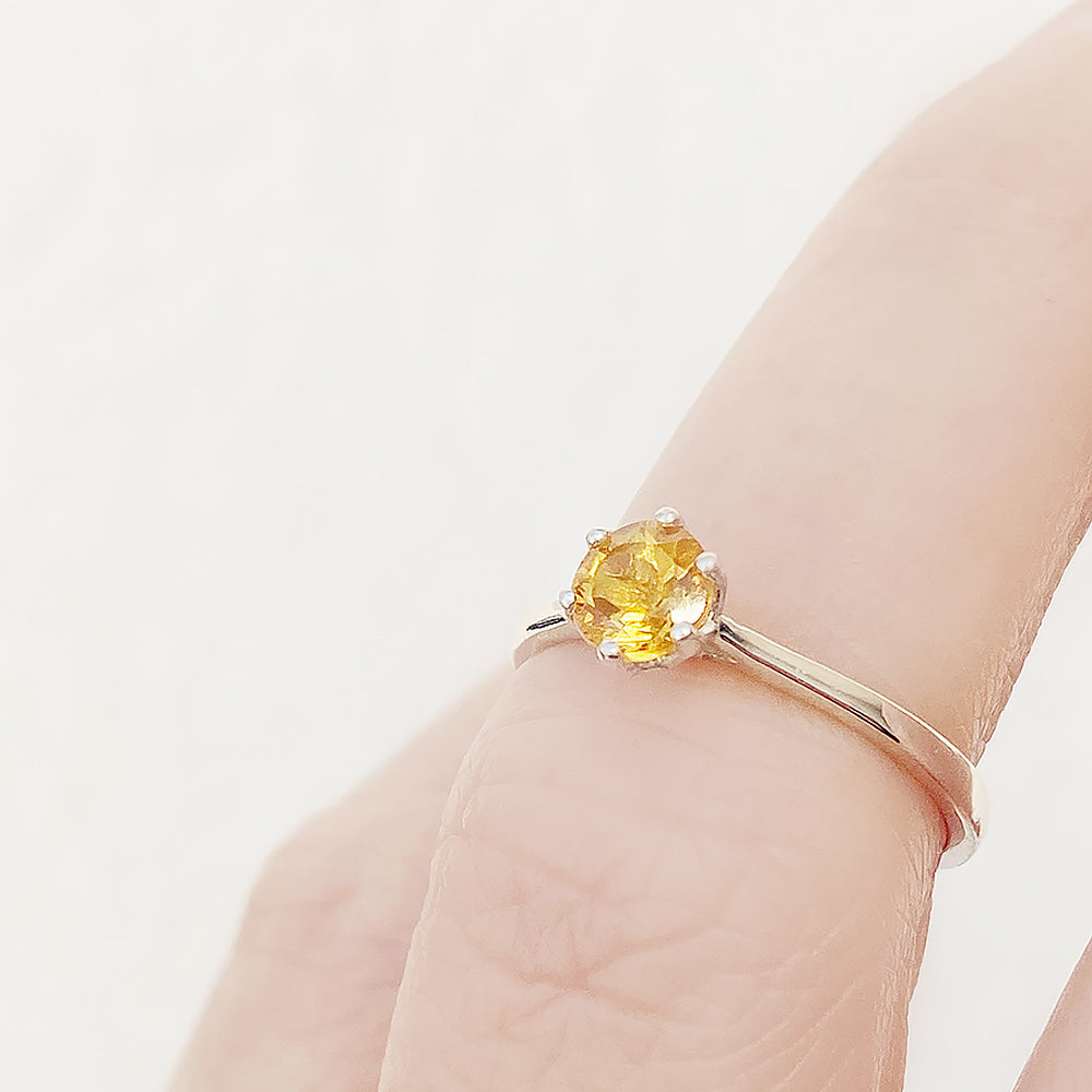 Tulip, a Six Claw Citrine Ring